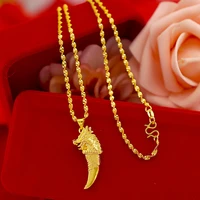 yellow gold color single pendant jewelry solid spike chain necklace accessories for men women anniverssary birthday gifts female
