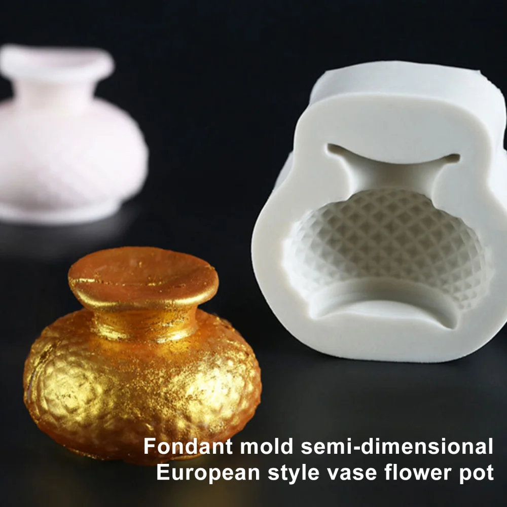 В форме цветочной вазы 3D силиконовые формы ваза Fondant Mold инструмент для