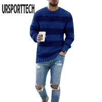 2020 brand mens sweater autumn winter pullover wool slim fit knitted sweater striped mens clothing casual patchwork pull homme