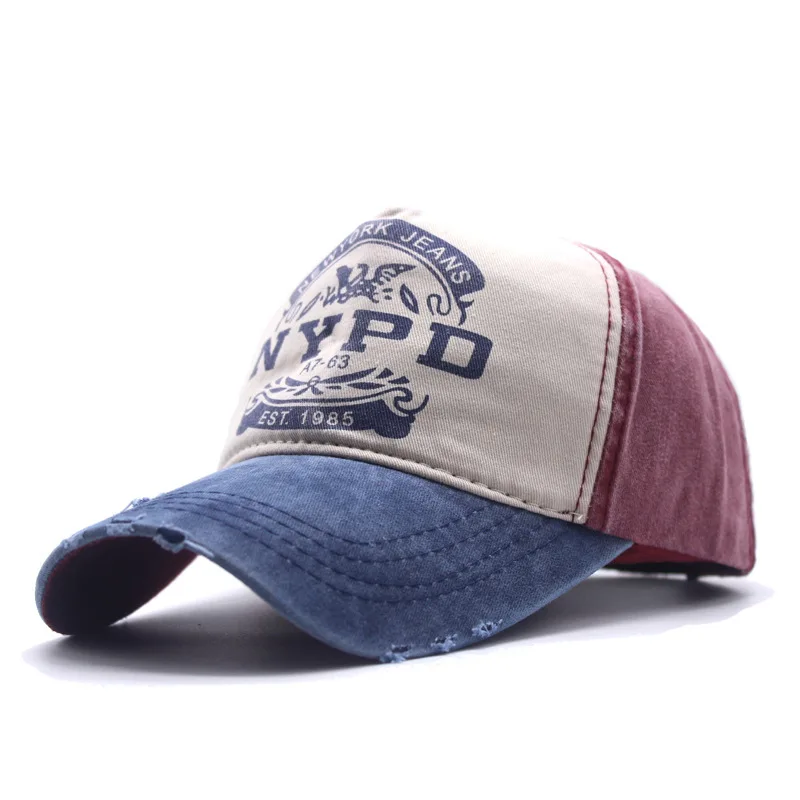 Бейсболка мужская с потертыми краями Регулируемая Кепка в стиле ретро для
