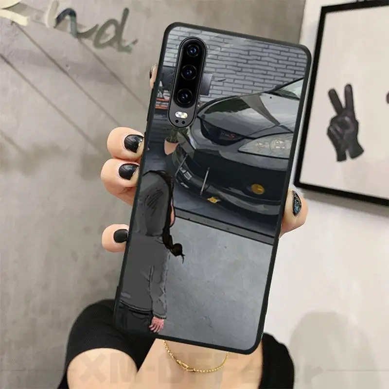 

Boy See Sports Car Jdm Drift Phone Case for huawei p20 p30 p40 pro mate 20 30 pro lite p smart y7 2019 plus nova 3I cases cover