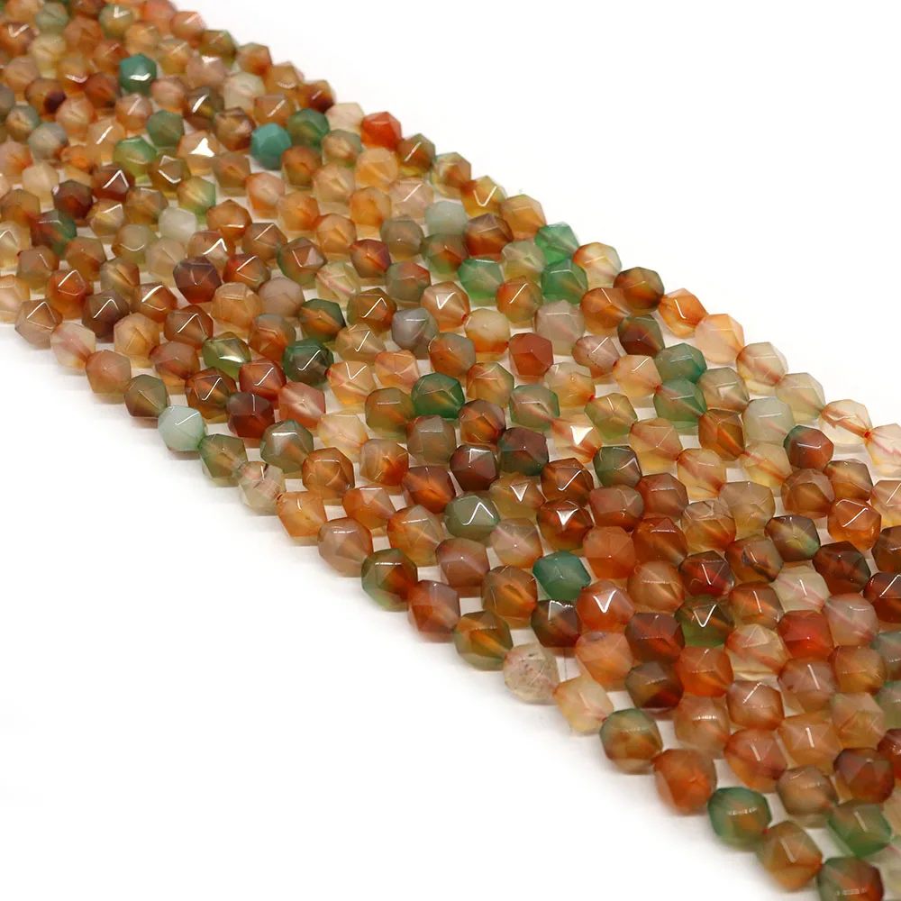 

Jewelry Beads Red Green Faceted Loose Beads for DIY Agate Bracelet Exquisite Necklace Jewelry Gift Loose Stone Pendant 6/8/10mm
