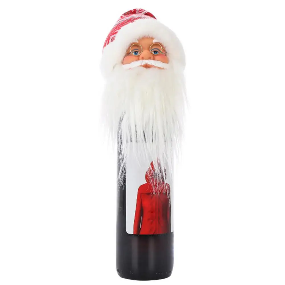 

Рождественская Крышка для винной бутылки гнома, верхняя крышка для винной бутылки в виде Санты, подвесное украшение для рождественской елк...