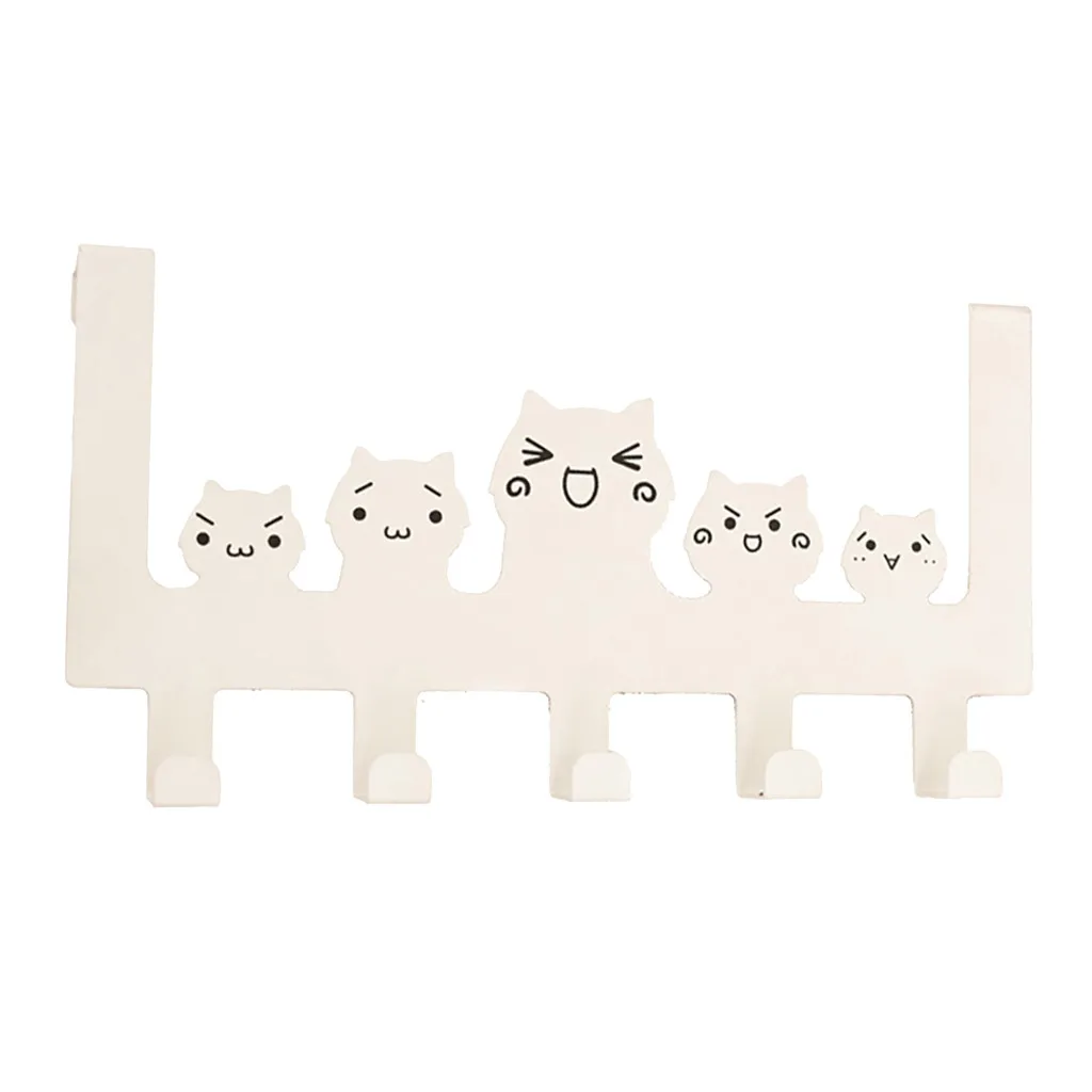 

Wrought Iron Door Hooks Practical Hat Clothes Wall Hook 5 Hooks Coat Towel Hanger Rack for Door Back Kitchen Bathroom Organizer