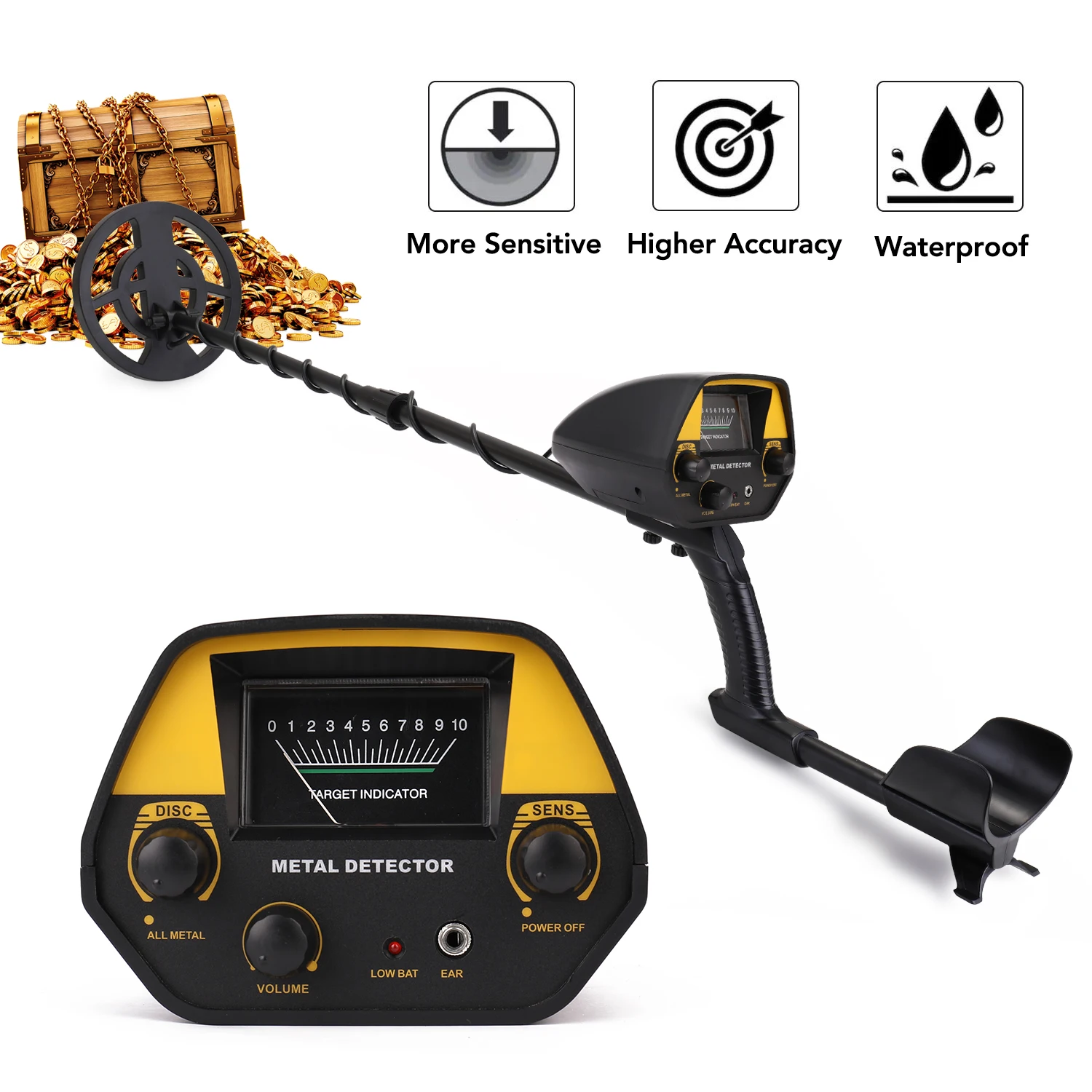 

GTX5030Y Portable Easy Installation Underground Metal Detector High Sensitivity Jewelry Treasure Gold Metal Detecting Tool