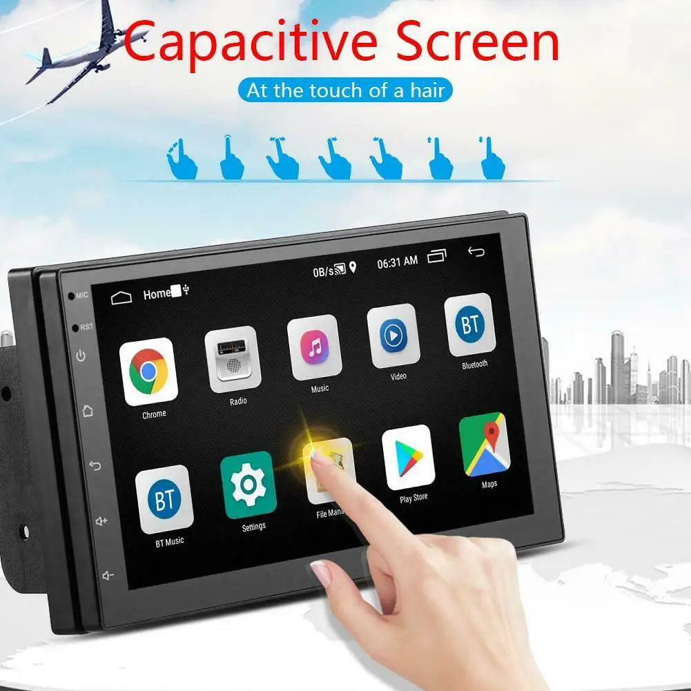 2Din " четырехъядерный Android 8,1 gps Navi Wifi DVR автомобильный стерео MP5 плеер FM Радио авторадио