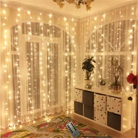 Remote control 8 Modes 6*2.5M LED Curtain String Light Fairy Icicle Lights Garland for Home Garden Wedding Party Bedroom Decor