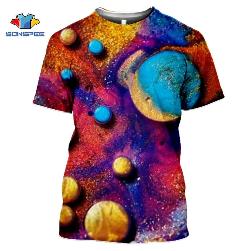 

SONSPEE T-shirt Men's 3D Printing Casual Retro Abstract Colorful Hip-hop Short-sleeved Sports Women's Casual Clothing Cool Top 1