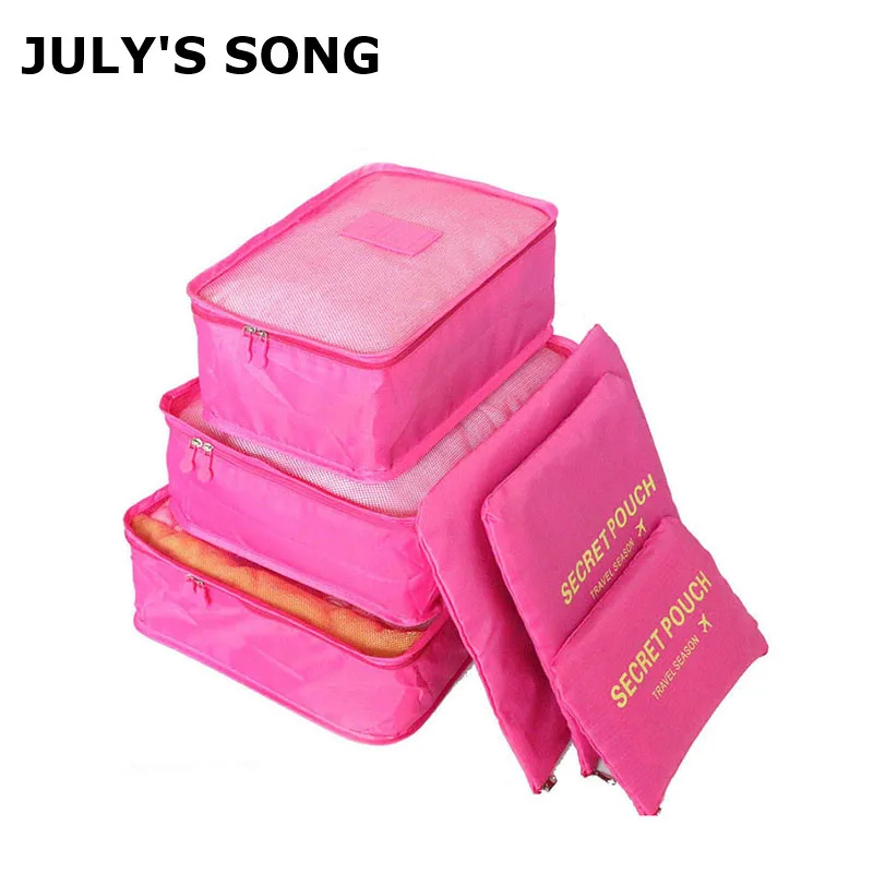 Дорожные сумки JULY'S SONG 6 шт./компл. сумка на молнии для багажа портативный