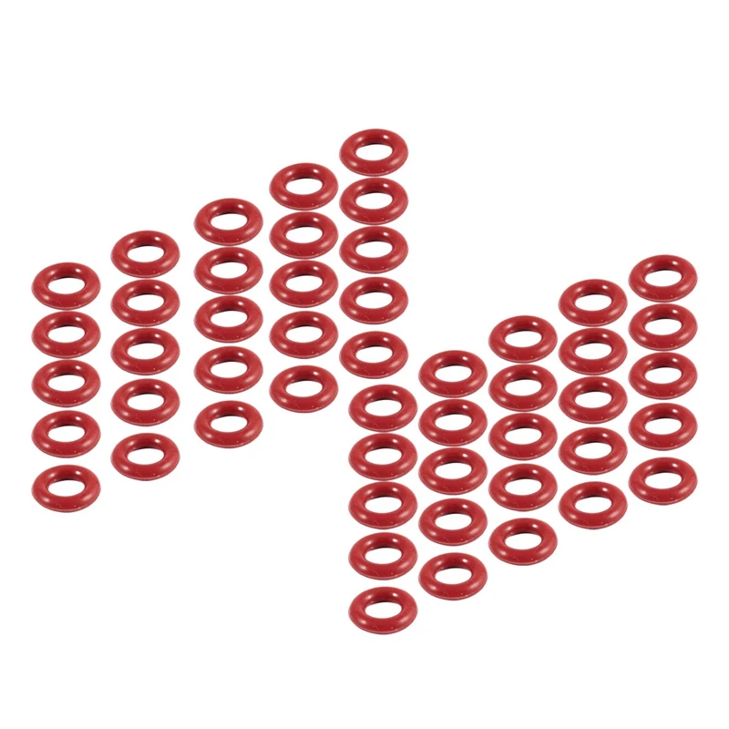 

New 50 Pcs 10mm OD 2.5mm Thickness Silicone O Ring Oil seal gasketet Ring Dark Red
