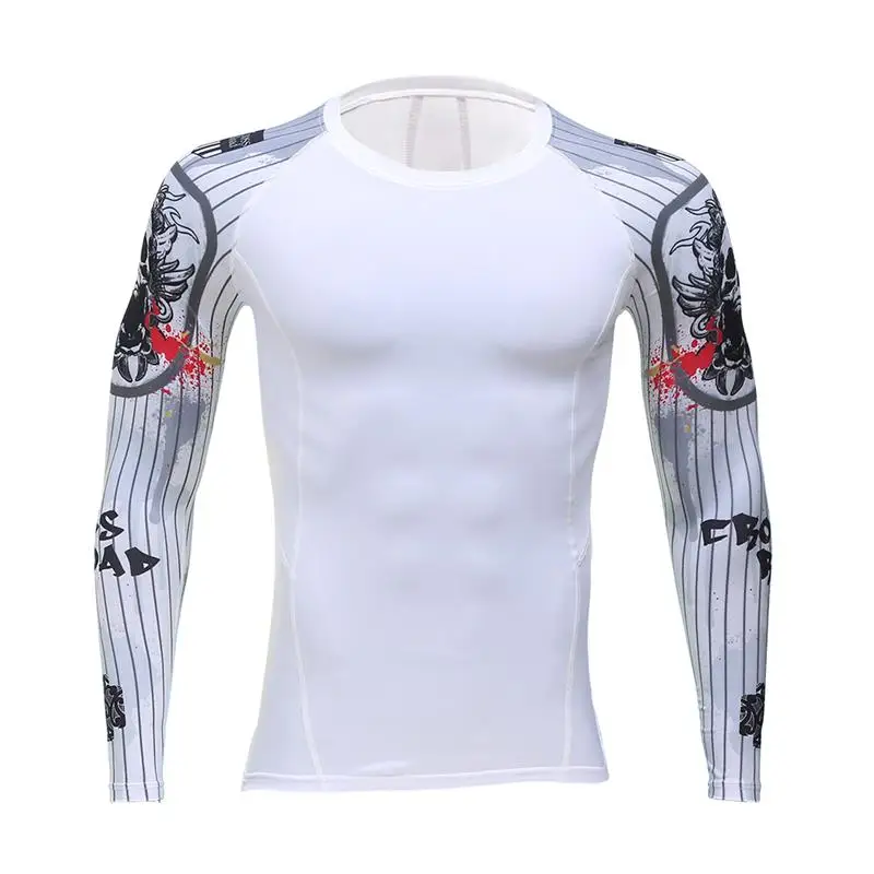 Компрессионные рубашки с длинным рукавом для ММА Rashguard облегающая Спортивная