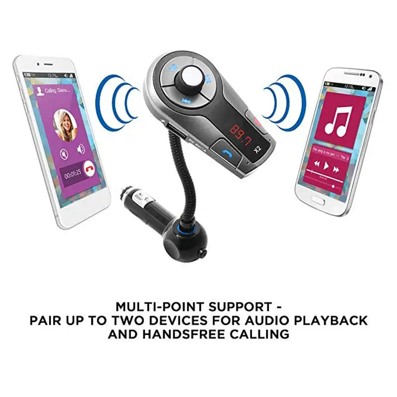 Bluetooth FM-передатчик для автомобильного радио с USB-зарядкой Многоточечное
