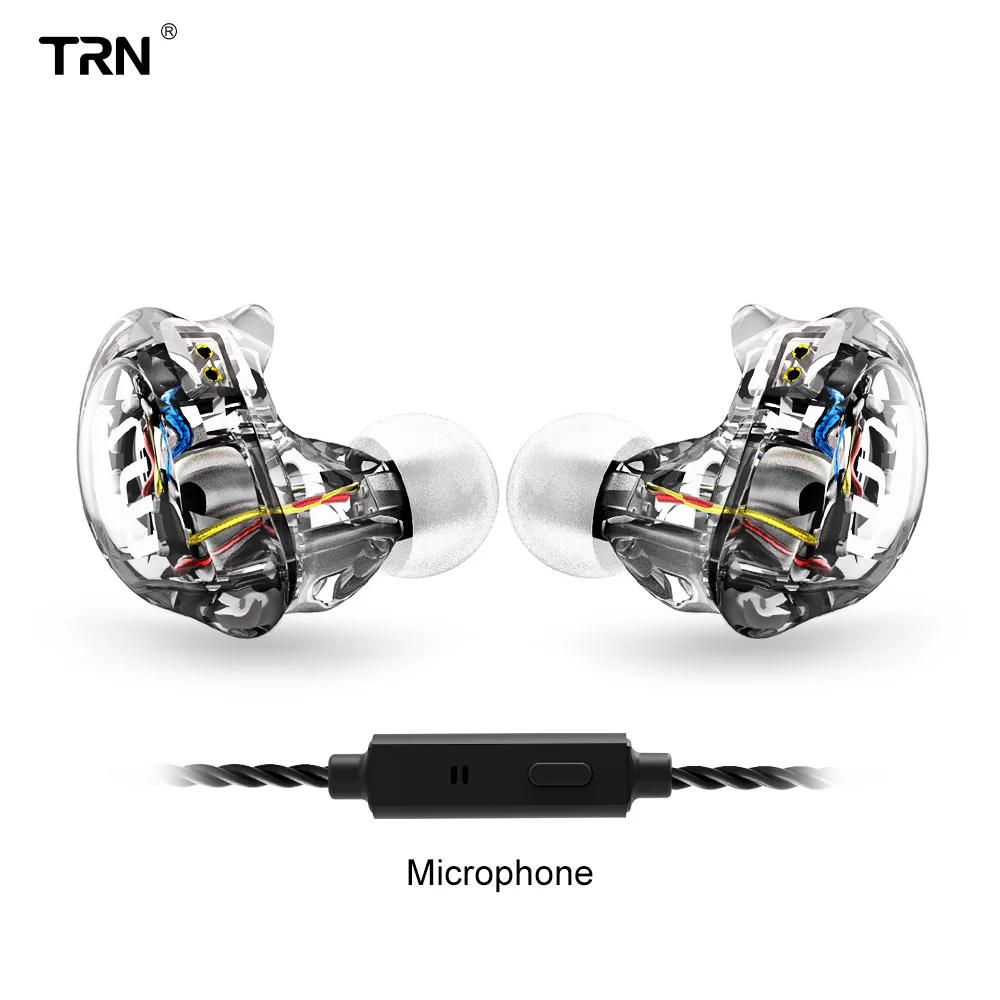 TRN V10 2DD 2BA гибридные наушники-вкладыши HIFI DJ монитор спортивные наушники для бега гарнитура V20 V80 V30 AS10 ZSN T2 - Цвет: white with mic
