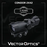 vector optics tactical condor 2x42 green red dot scope weapon sight with front iron sight 2 times magnification