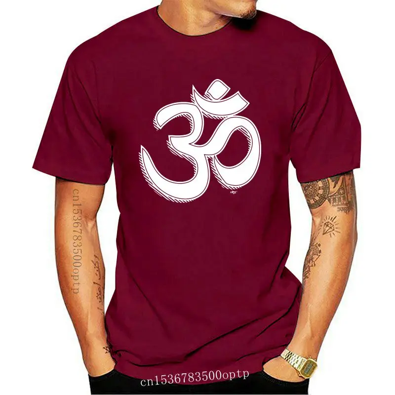 

Забавная новинка, Мужская футболка, футболка с надписью Om, хлопковая футболка с коротким рукавом