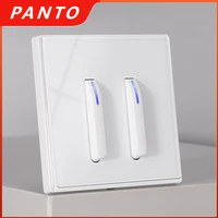 panto luxury led light switch crystal pointer tempered glass piano switch model design white button wall switch 220v new product