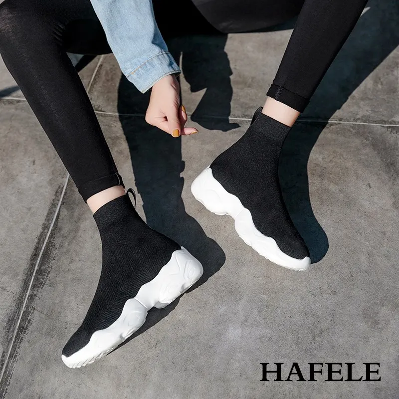 Женские кроссовки Дышащие носки обувь для пробежек толстая подошва большого