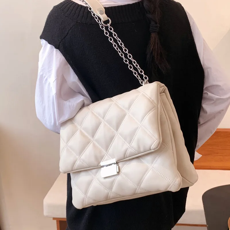 

High-quality Ladies Shoulder Bag 2021 New Female Bag Trendy Rhombus Chain Messenger Bag Hot-selling Fashionable Small Square Bag