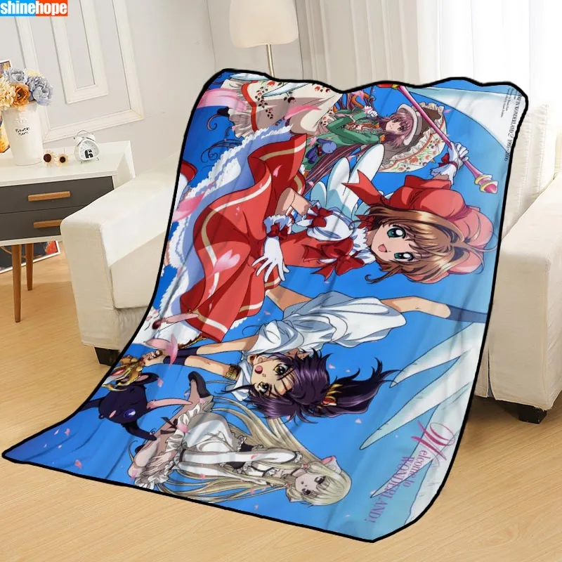 ?? カスタムカードキャプターさくらsakblanketsベッドスローブランケットソフトブランケット夏毛布アニメ毛布旅行毛布