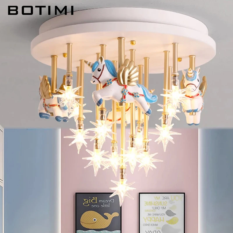 Потолочный светильник BOTIMI для детской комнаты лампа на потолок с мультяшным