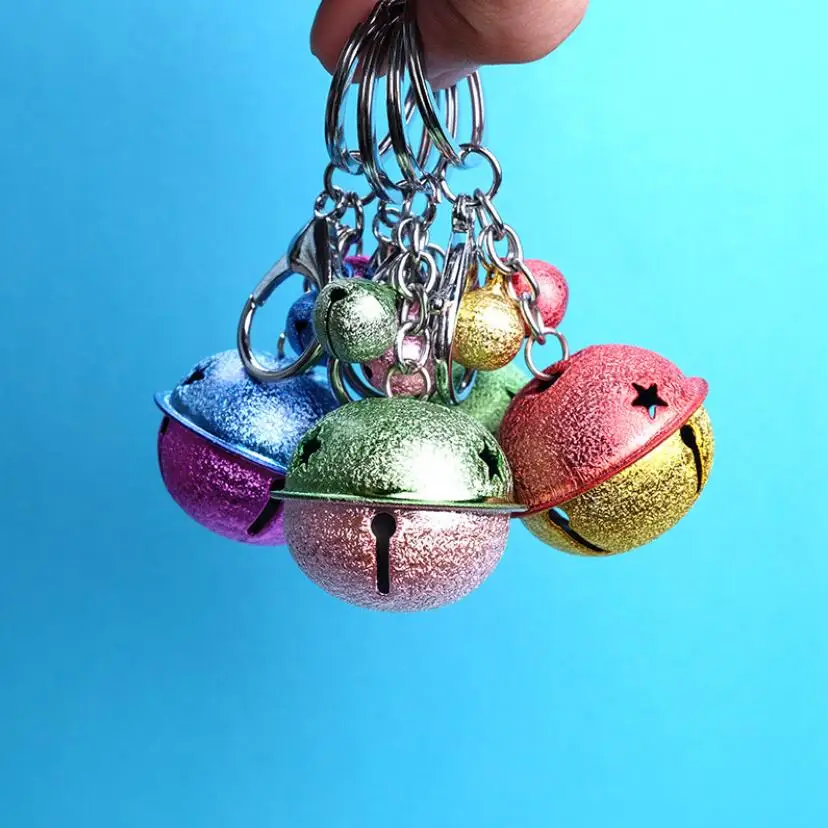 Красочные рождественские колокольчики милый брелок для ключей карабины Брелоки