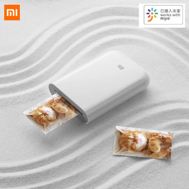 Портативный фотопринтер Xiaomi Mijia AR 300 точек/дюйм мини карман для поделок 500 мА · ч