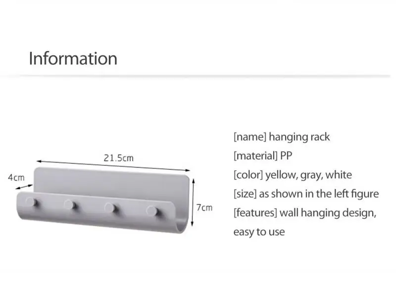 

3 Color Rack Storage Rack Key PP Hanger Home Wall Vintage Hallway Home Space Saving Small Bedroom Door Back Decorative Room Rack