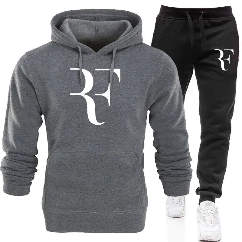 

2021 Men's Long Sleeve Sweatshirt Hoodie Fall/Winter Men's Hedging And Velvet Hooded Men's Sports Suit