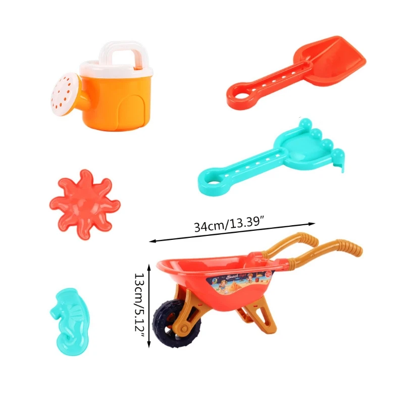 

Sandbox Toys Birthday Gift for Kid Child Reusable Sandbox Toys New Style Beach Toy Trolley 6-piece Set for Child
