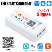 smart wifi led controller dc 5 24v alexa voice single cct rgb rgbw rgb controller cct led dimmer for led strip light