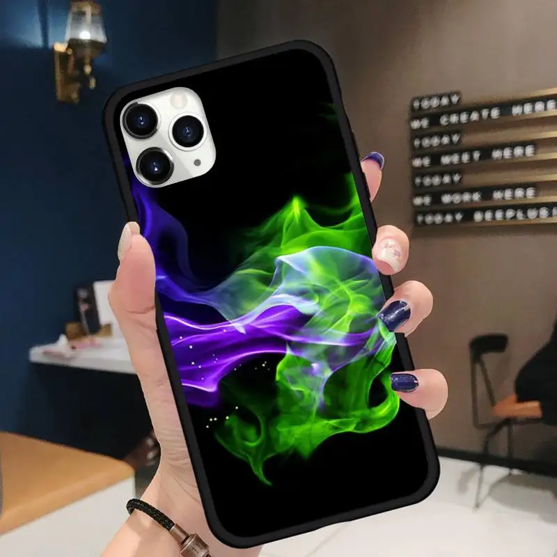 

Aesthetic colorful flame shine Phone Case for iPhone 11 12 pro XS MAX 8 7 6 6S Plus X 5S SE 2020 XR Soft silicone