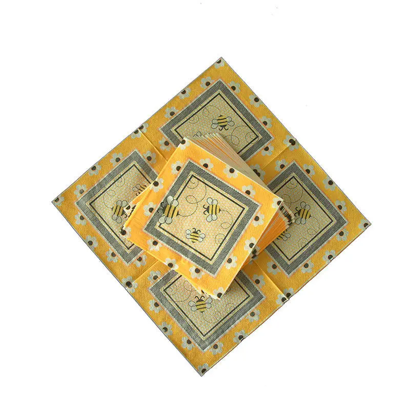 20 шт бабочка пчела Радужная салфетка бумажная ткань Свадебные вечерние Кофейня