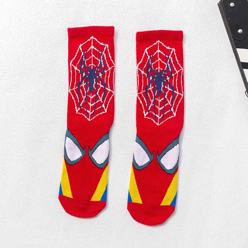 Горячие Marvel модные новые хлопковые унисекс носки с изображением Человека-паука забавные Harajuku милые мультфильм Ленивец аниме носки бейсбольные - Цвет: 1