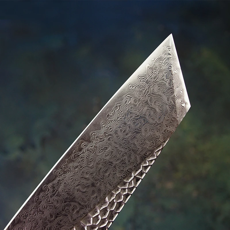 FZIZUO 7,5 ''VG10 Дамасская сталь Santoku нож ручной работы танто Точка кухонные ножи японский набор кухонных ножей кухонные инструменты