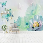 Пользовательские водонепроницаемые настенные современные HD ручная роспись бабочки розы цветы обои Гостиная ТВ диван спальня домашний Декор стикер