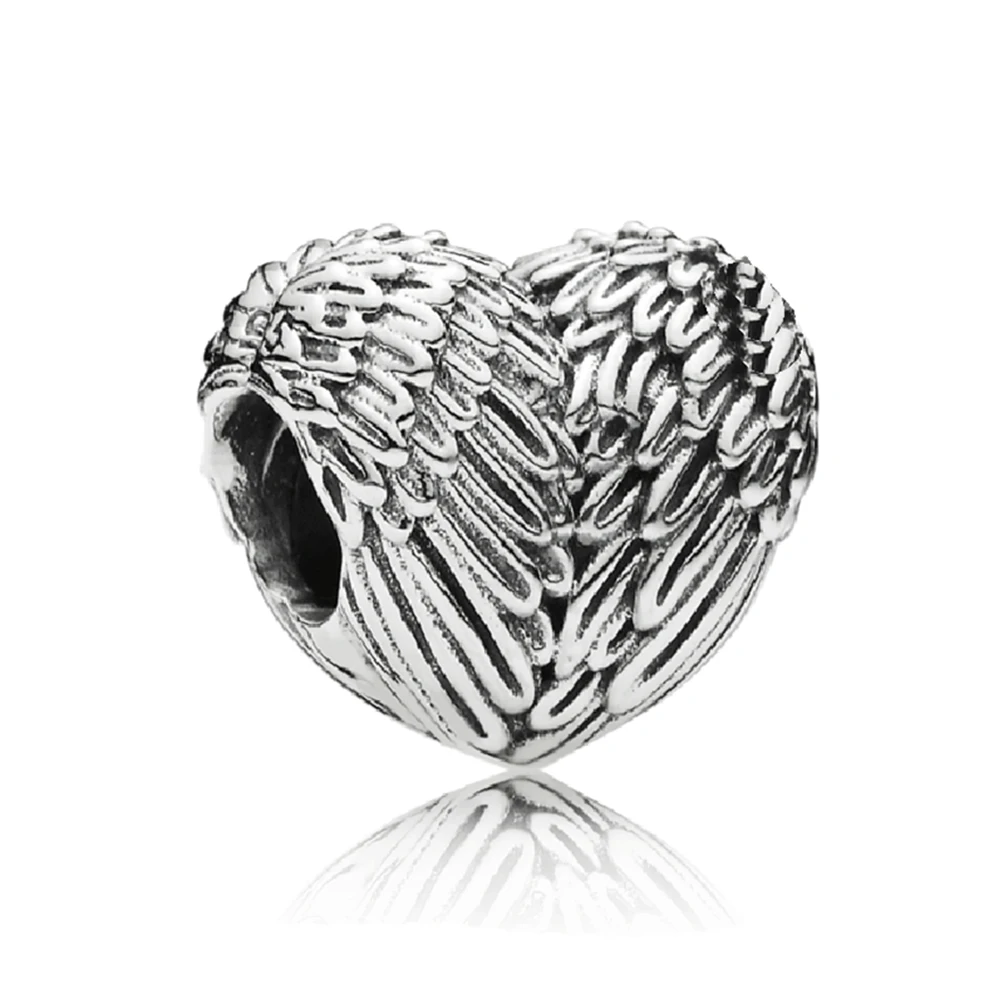 

Angelic Feathers Bead Charm 100% Real 925 Sterling Silver Angelic Feathers Beads Charms Fit Original Bracelet Diy Jewelry