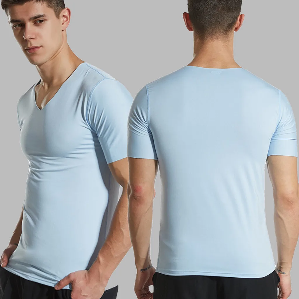 Мужская воздухопроницаемая быстросохнущая блузка из вискозы с коротким рукавом