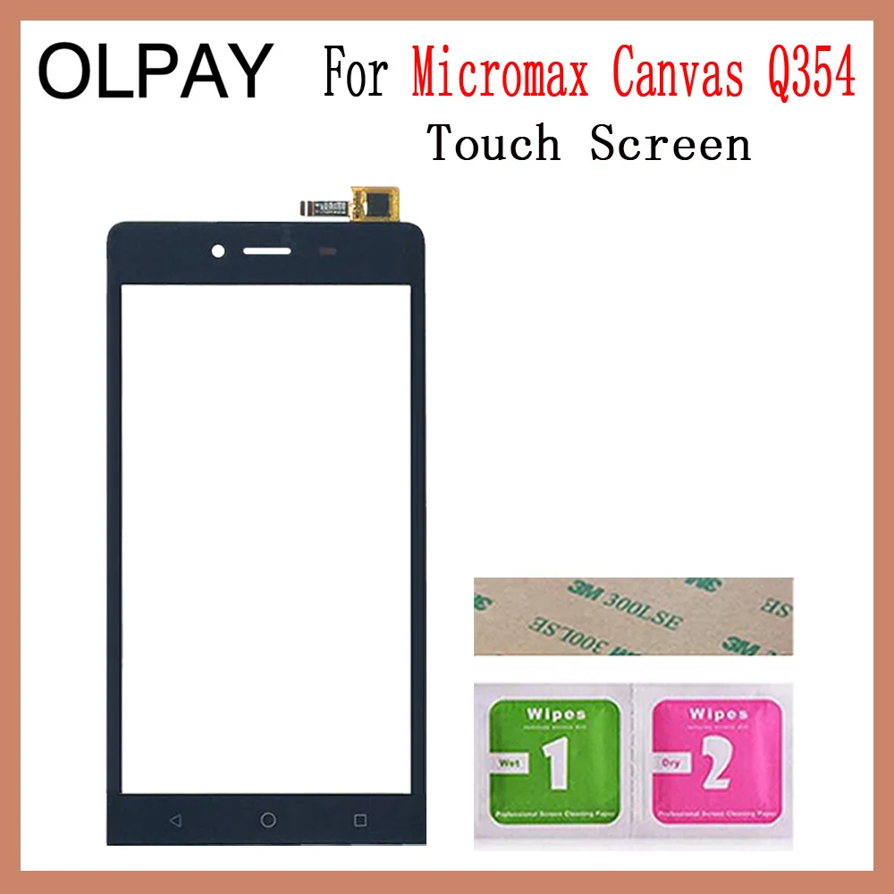 5," дюймовый сенсорный экран для Micromax Bolt Q354 сенсорный экран стекло дигитайзер панель объектив сенсор стекло Бесплатный клей+ салфетки