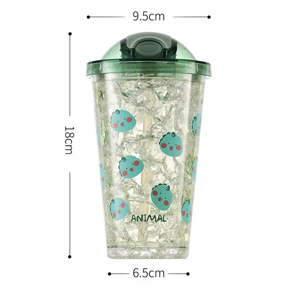 

Hot Sales Water Bottle Eco-friendly Cartoon Pattern Plastic Cute Drink Bottle with Straw for Students