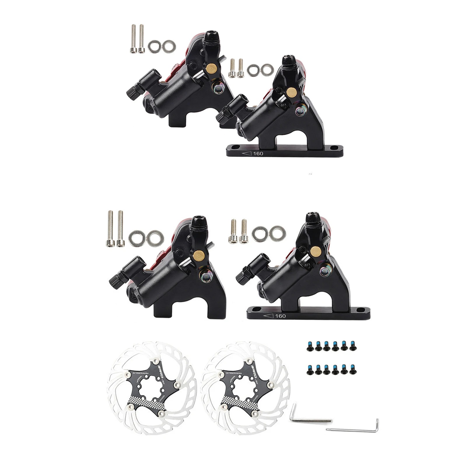 

MTB Road Bike Hydraulic Disc Brake Calipers Front Rear Mountain Bike Kit Bicycle Oil Pressure Disc Brake Set Bike Gently