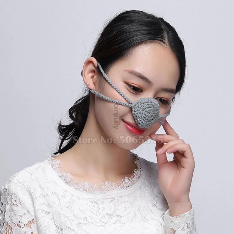 Маска для носа из чистой шерсти теплая ветрозащитная морозостойкая и артефакт