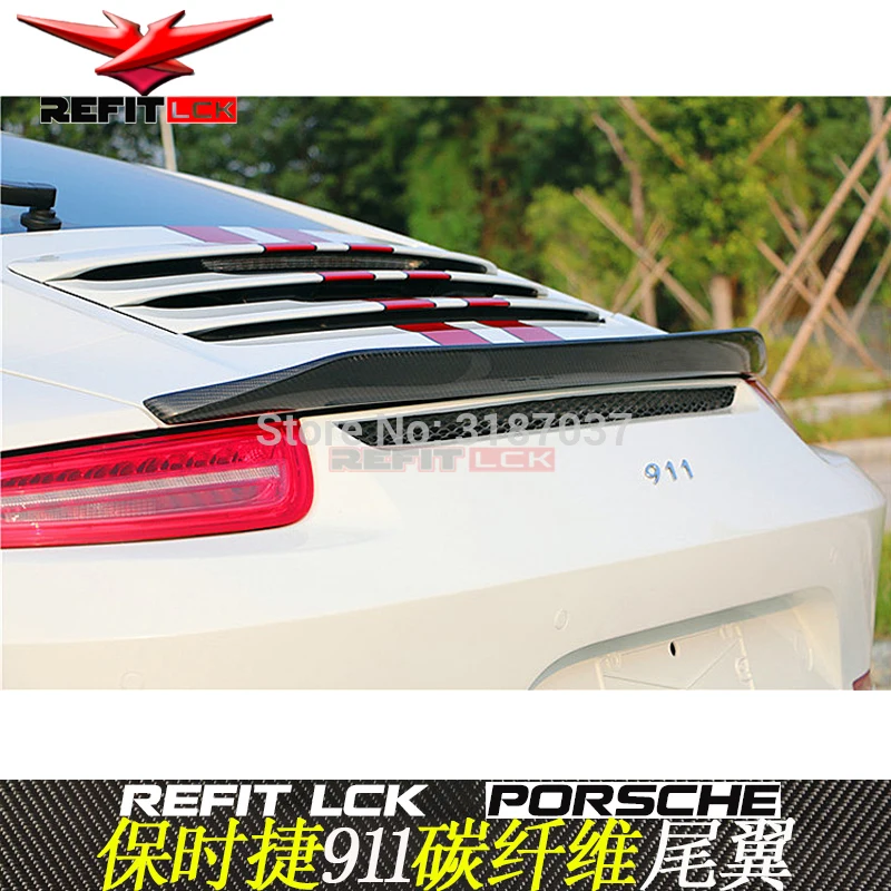 

For Porsche Carrera 911 991 2012 2013 2014 2015 Car Decoration Tail Wing VRT Style Black Carbon Fiber Rear Wing Spoiler