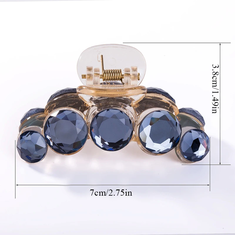 Заколка краб для волос женская с кристаллами пластиковый зажим заколка из смолы