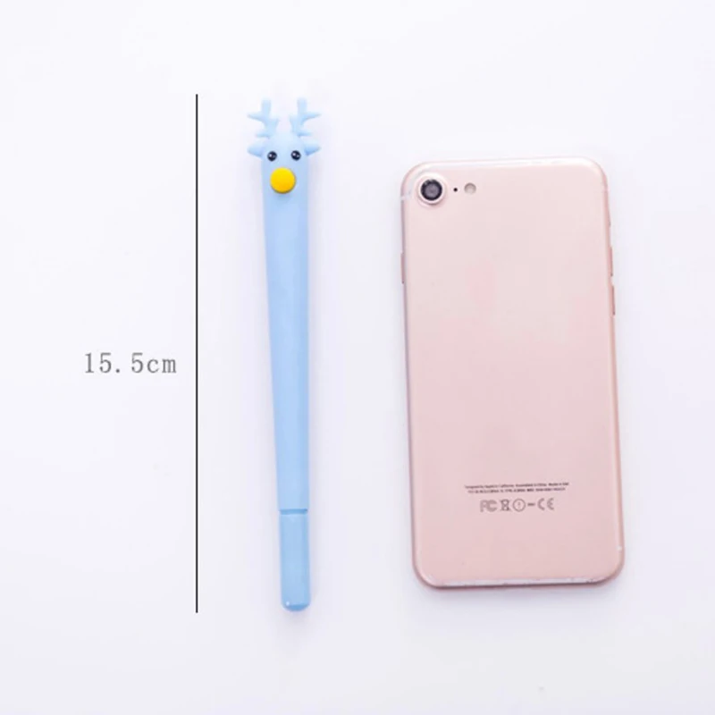 

4PCS Kawaii Silicone Deer Gel Pen Cute School Cartoon Christmas Elk Ink Gen Student Gifts Office Supplies Random Color