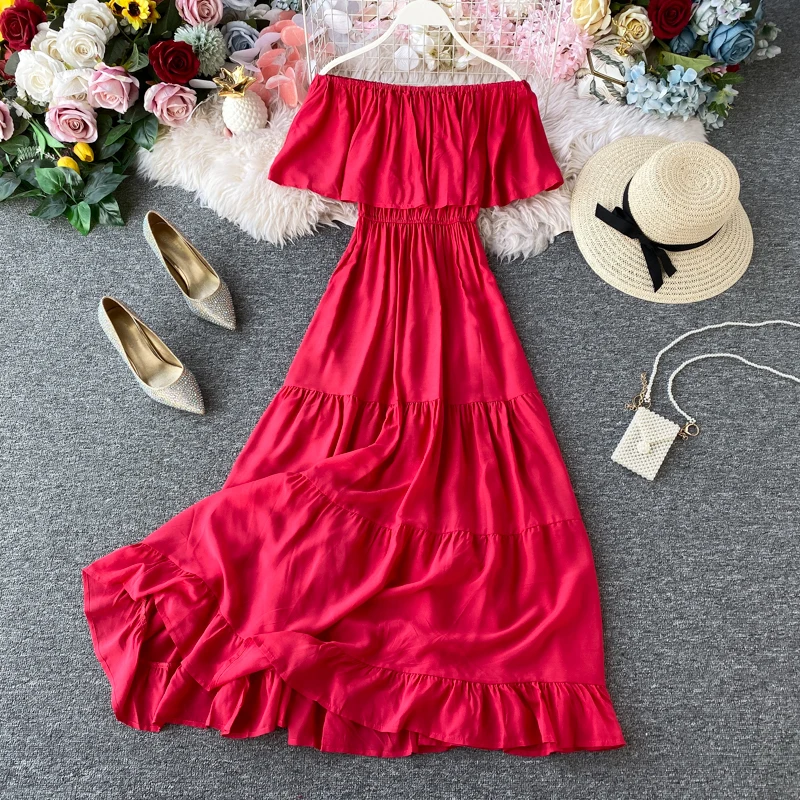 Желтое пляжное женское 2019 Новое Сексуальное Тонкое длинное праздничное платье