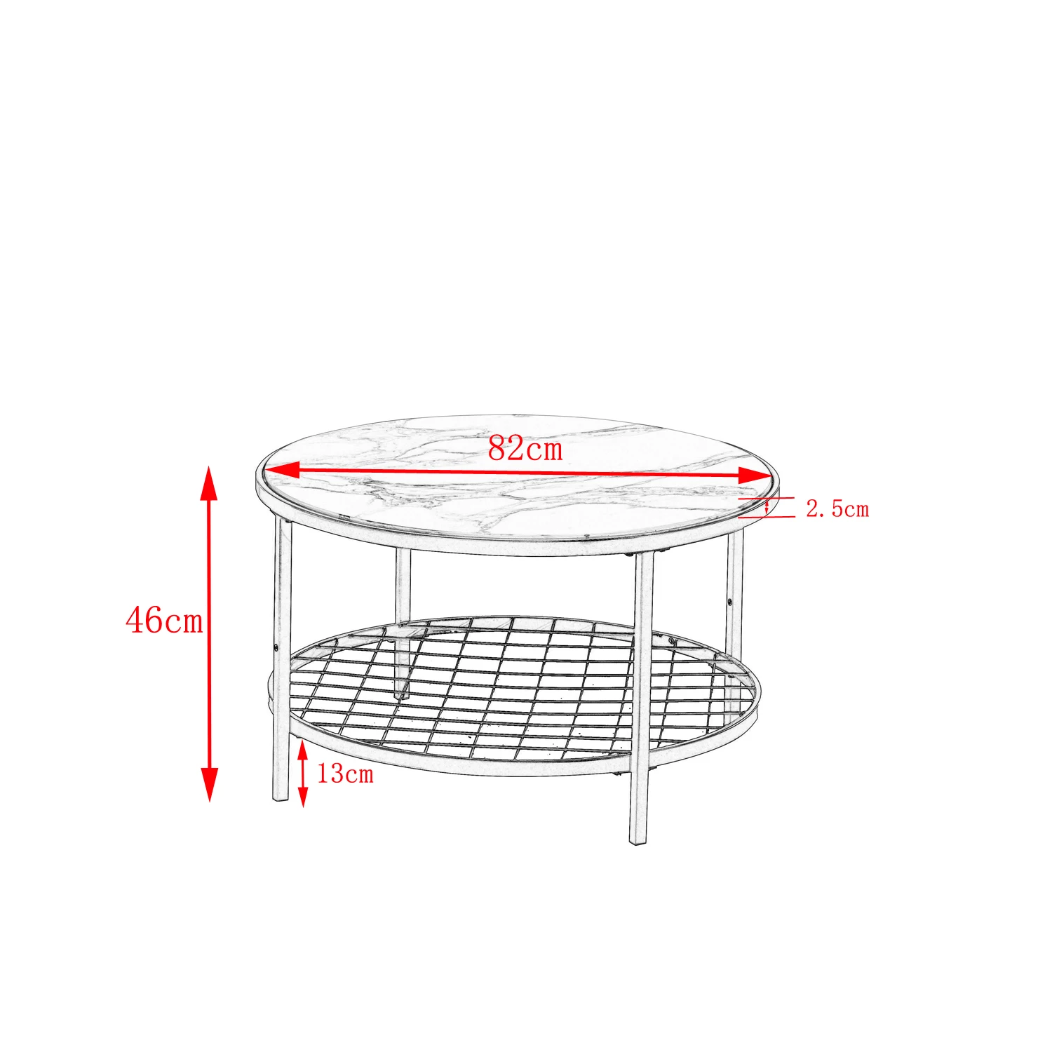 

1 set / 2 coffee tables, simple marble coffee table, small apartment living room, round picture and mother tea table - White