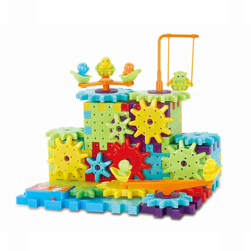 81 пластмассовая электрическая Шестерня 3D пазл Строительный набор кирпич детские