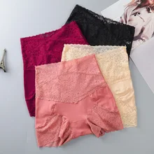 Calções de segurança feminino cintura alta usar calcinha livre tamanho grande cintura abraçando leggings arquivo de algodão puro anti exposição renda m/l/xl (2)