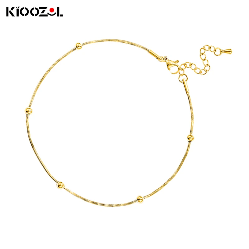 

KIOOZOL Gold Simple Bracelet Stainless Steel Bracelet For Women Party Beach Fashion Jewelry 2021 New Arrival 042 KO2