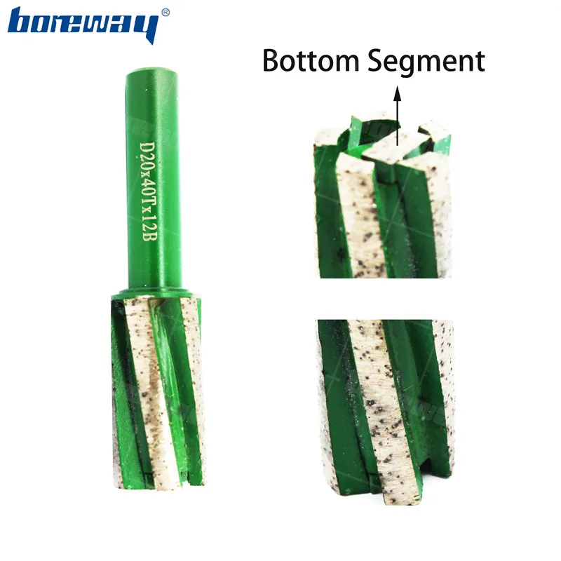 Boreway питания кусочек D20MM * 40T 12B 100 # счетчик палец бит с валом для шлифовки Гранит